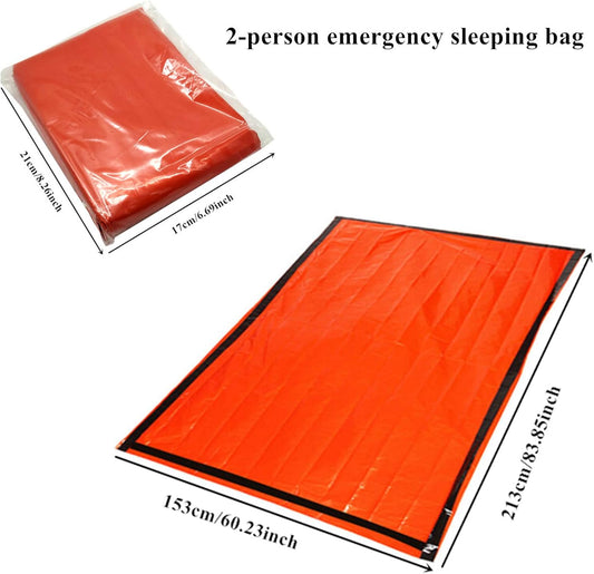 2-Person Emergency Sleeping Bag, Ultra Lightweight Waterproof Thermal Bivy Sack Cover, XL Emergency Shelter Survival Kit for Hiking Outdoor Camping …