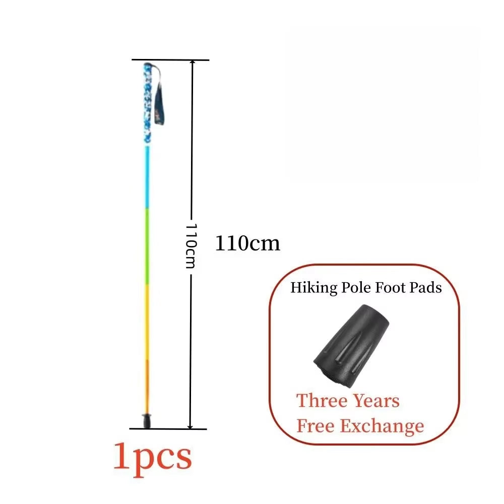 2PCS Carbon Fiber Five Section Folding Hiking Stick Ultra Lightweight Portable Hiking Stick Walking Pole(S) Hiking Accessories