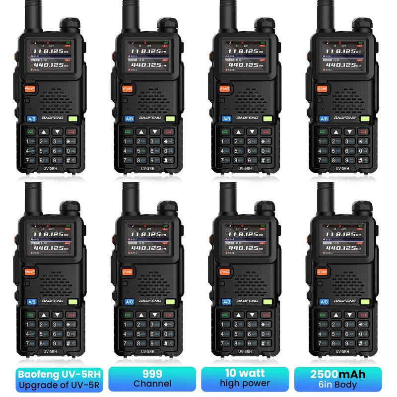 Baofeng Radio 5RH, Handheld Walkie Talkie Radio, 10W Ham Radio Long Range, Rechargeable Handheld Two Way Radio(Upgrade of UV-5R), NOAA, 999CH, Copy Frequency, Audio Electronic Gadgets