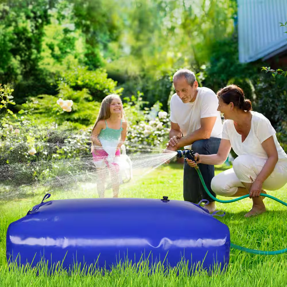 540 L/142.7Gal. Water Storage Bladder RV Water Tank, 1000D Blue PVC Collapsible Water Storage Containers, Large Capacity