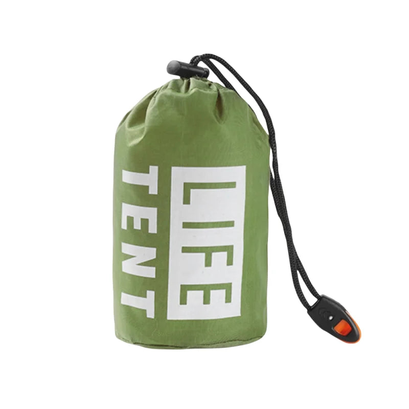 Life Tent Emergency Survival Shelter 2 Person Emergency Tent 2.4*1.5M Survival Tent Emergency Shelter with Whistle & Paracord