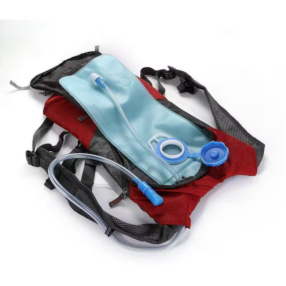 Solar Hydration Backpack, 10K Mah Battery, 7-Watt Solar Panel in Red