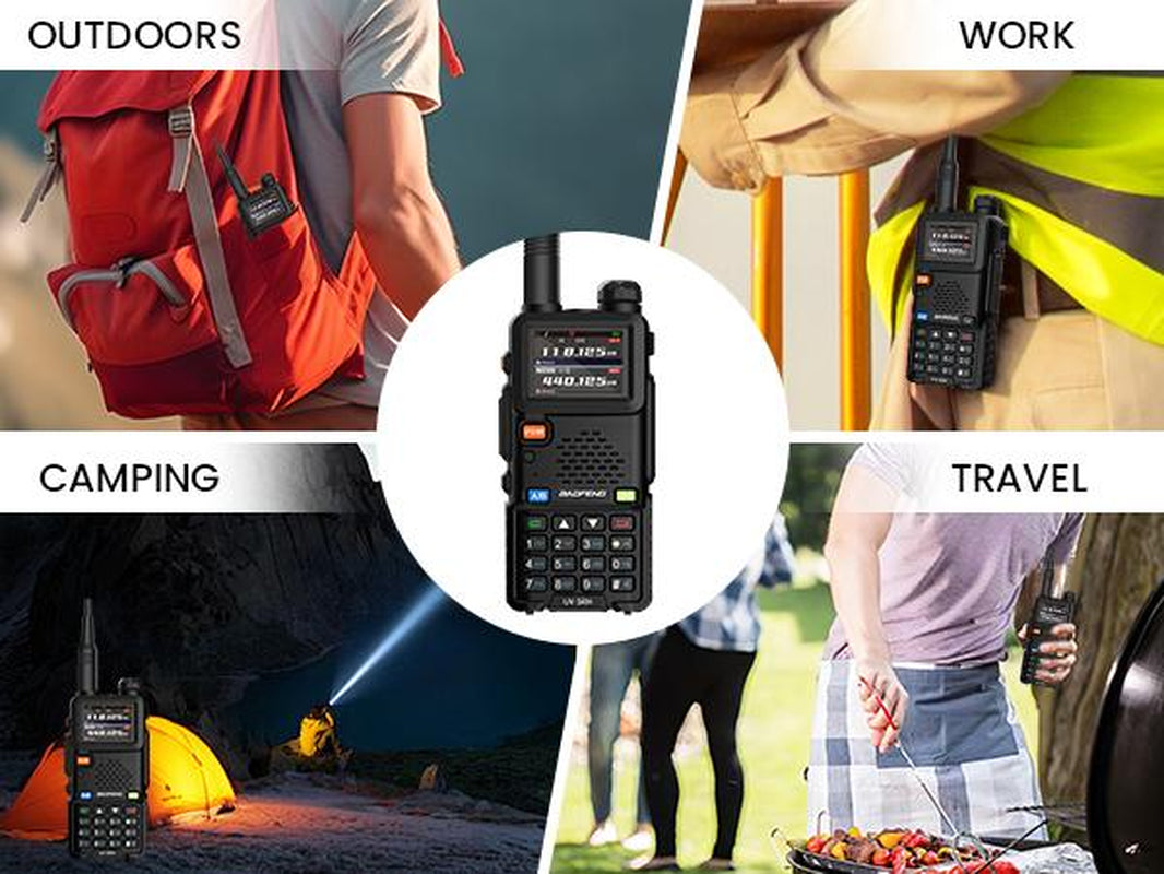 Baofeng Radio 5RH, Handheld Walkie Talkie Radio, 10W Ham Radio Long Range, Rechargeable Handheld Two Way Radio(Upgrade of UV-5R), NOAA, 999CH, Copy Frequency, Audio Electronic Gadgets