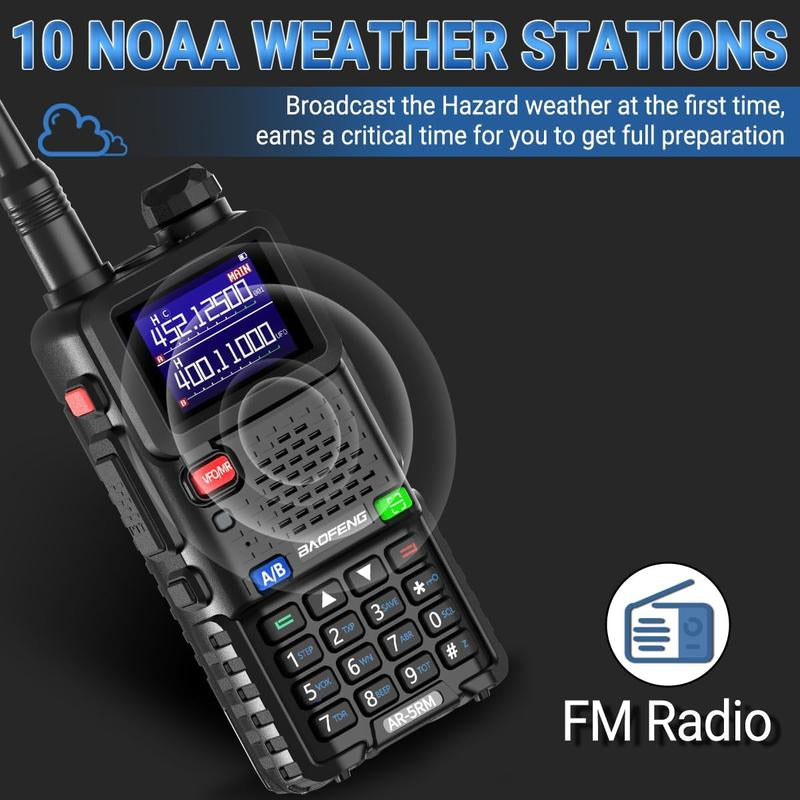 Baofeng Radio 5RH, Handheld Walkie Talkie Radio, 10W Ham Radio Long Range, Rechargeable Handheld Two Way Radio(Upgrade of UV-5R), NOAA, 999CH, Copy Frequency, Audio Electronic Gadgets