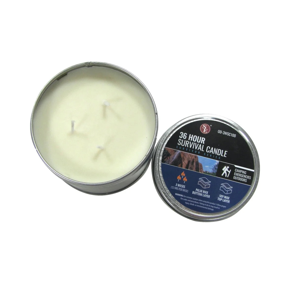 36 Hour Soy Camp Emergency Candle Power Outage Survival Rescue Gear Prepper Supply