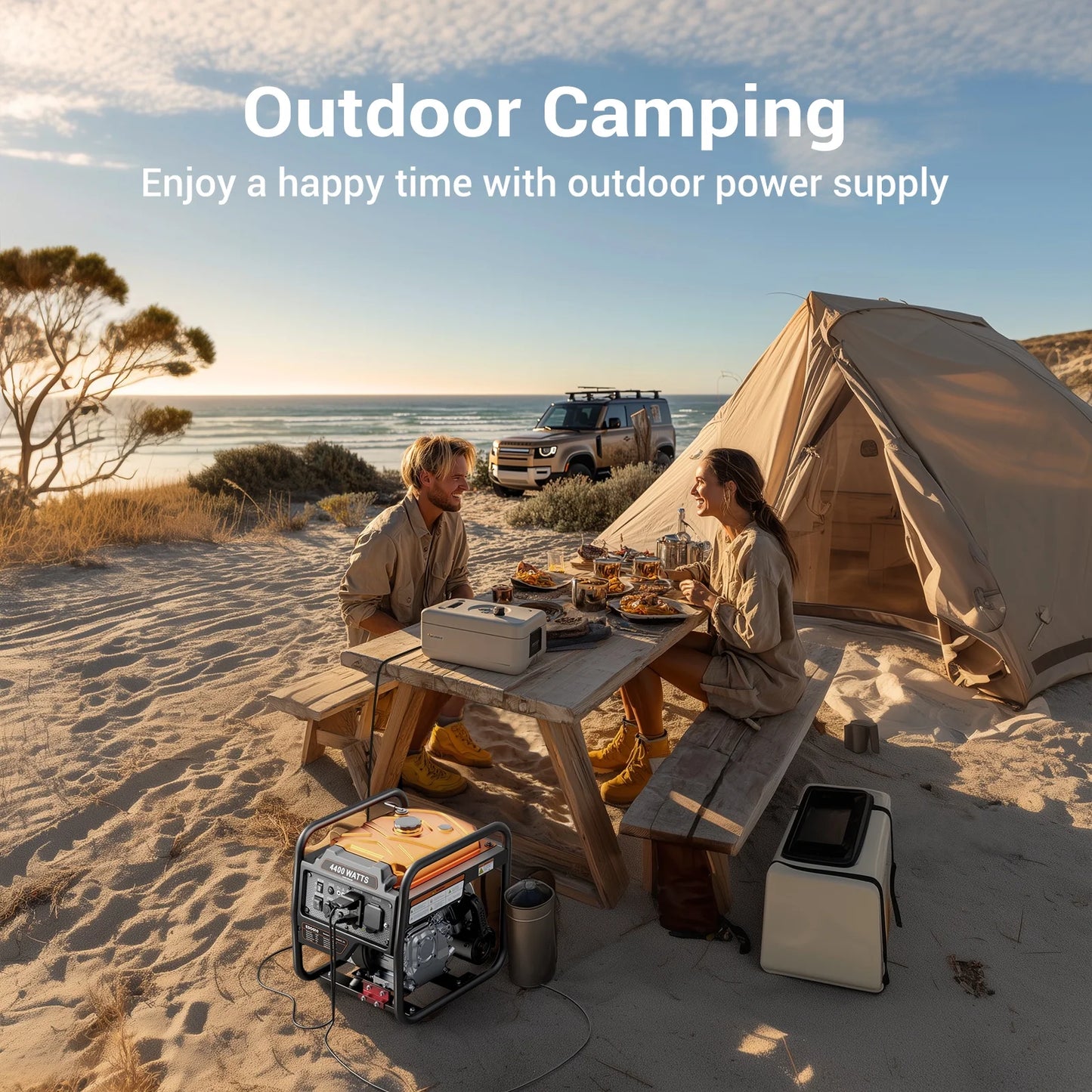 4400-Watt Portable Inverter Generator, Gas Powered Generator for Emergency Home Backup, Outdoor Camping, RV Ready, EPA Compliant