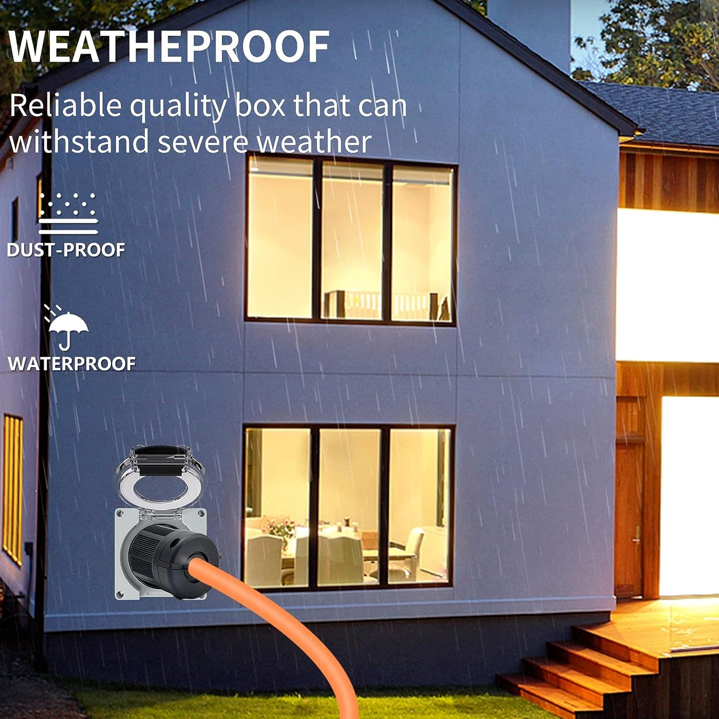 30 Amp NEMA L14-30C Outdoor Locking Female Plug for Generators & Welding Machine