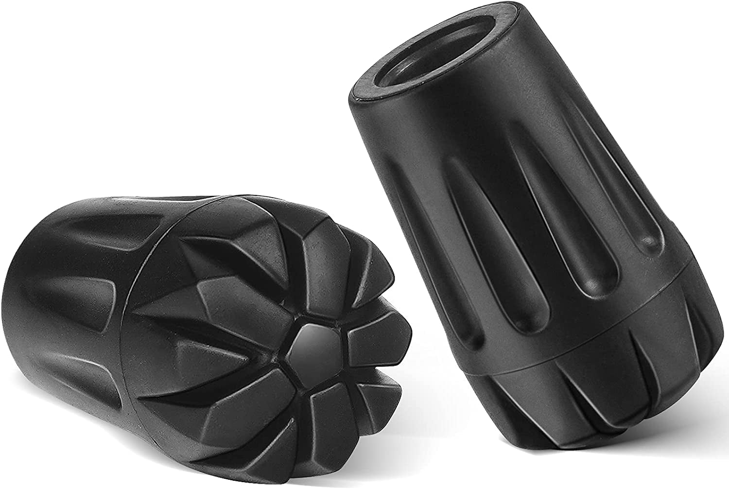 Rubber Tips for Trekking Poles - Hiking Poles Accessories, Caps Ends Replacement Pole Tip Protectors Fits Most Standard Trekking Poles with 11Mm/12Mm Hole Diameter (2 Pack)