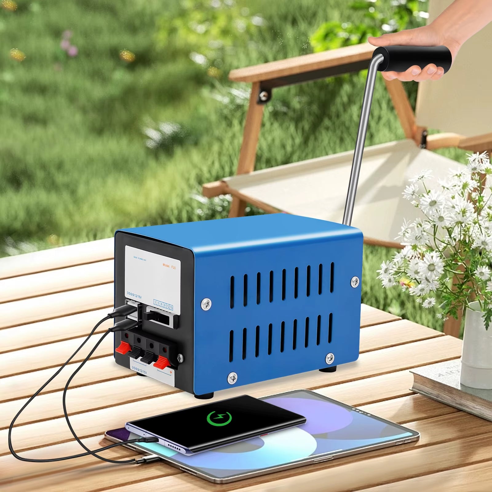 20W Manual Hand Crank Generator Portable Emergency USB Charging Generator for Travel Camping Survial