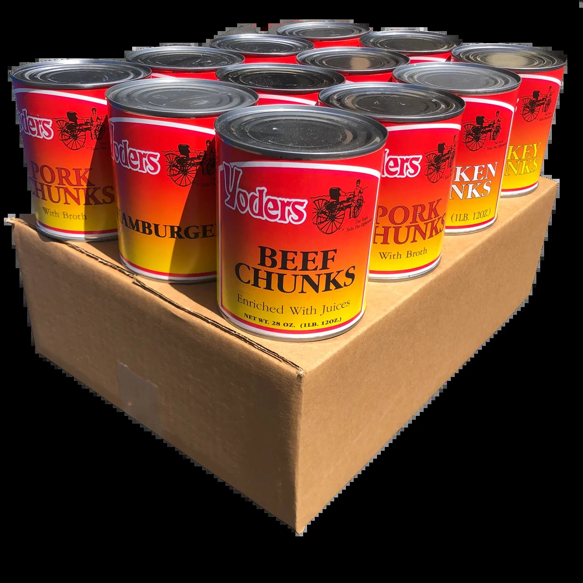 (12 Cans Pack )  Canned Premium Variety Pack (Beef, Chicken, Hamburger, Turkey, Pork, Pork Sausage) Emergency Preparedness Survival Food for Camping and Backpacking ✅