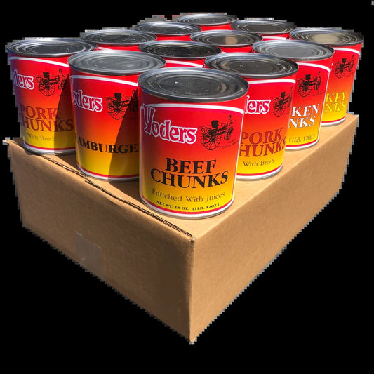 (12 Cans Pack )  Canned Premium Variety Pack (Beef, Chicken, Hamburger, Turkey, Pork, Pork Sausage) Emergency Preparedness Survival Food for Camping and Backpacking ✅