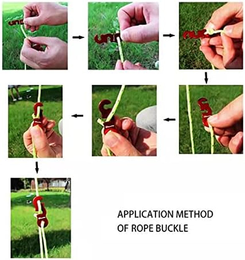 Tent Wind Ropes with Tensioners Cord Adjuster, 8Pcs 13Ft Reflective Rope for Camping, Hiking, Canopy Shelter, Outdoor Activity(Yellow)