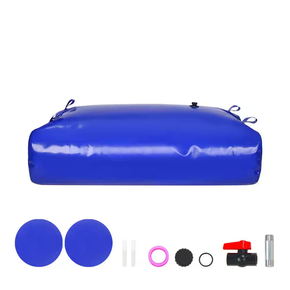 540 L/142.7Gal. Water Storage Bladder RV Water Tank, 1000D Blue PVC Collapsible Water Storage Containers, Large Capacity
