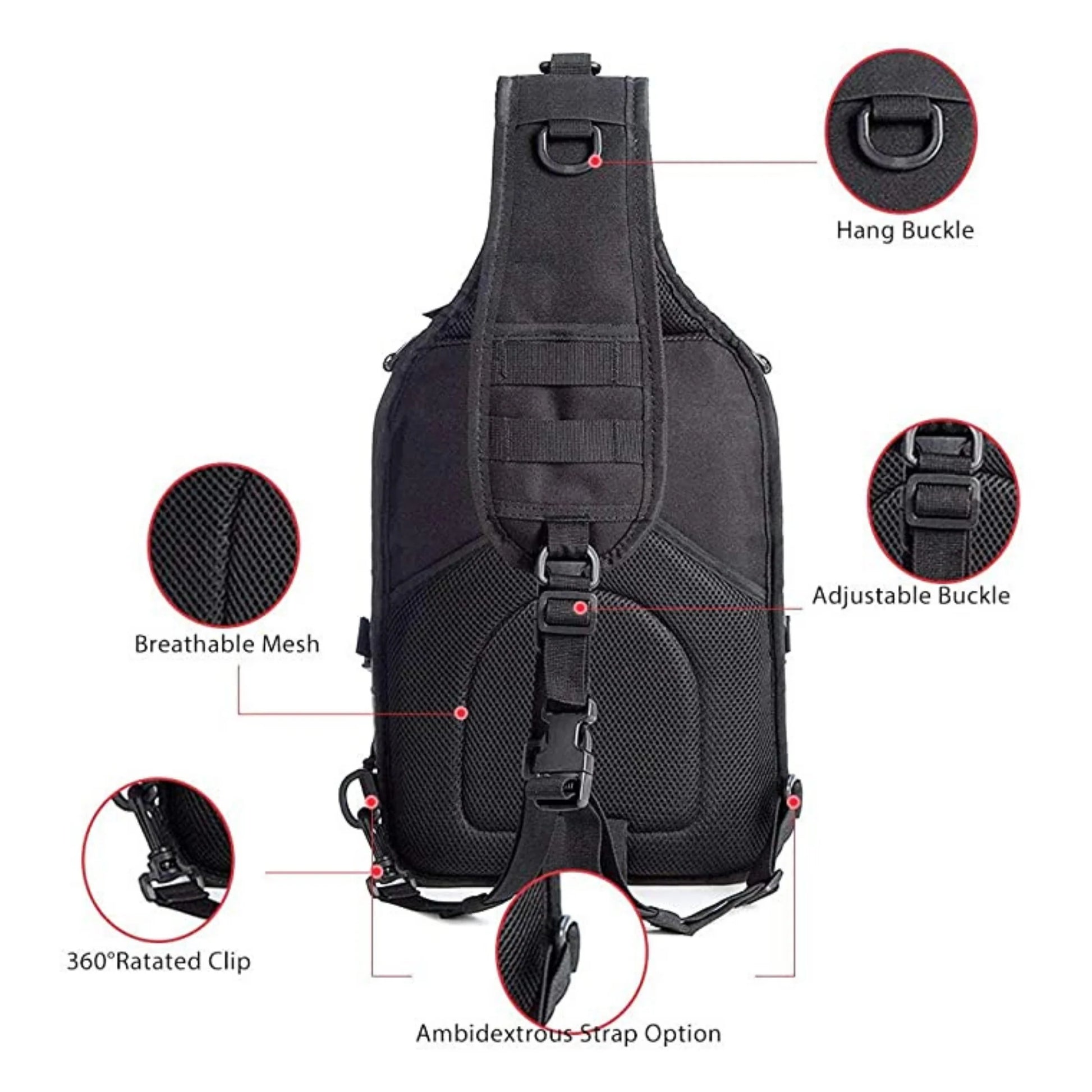 Jupitergear Tactical Military Sling Backpack 15L Shoulder Bag Molle Outdoor Daypack Backpack with Adjustable Strap