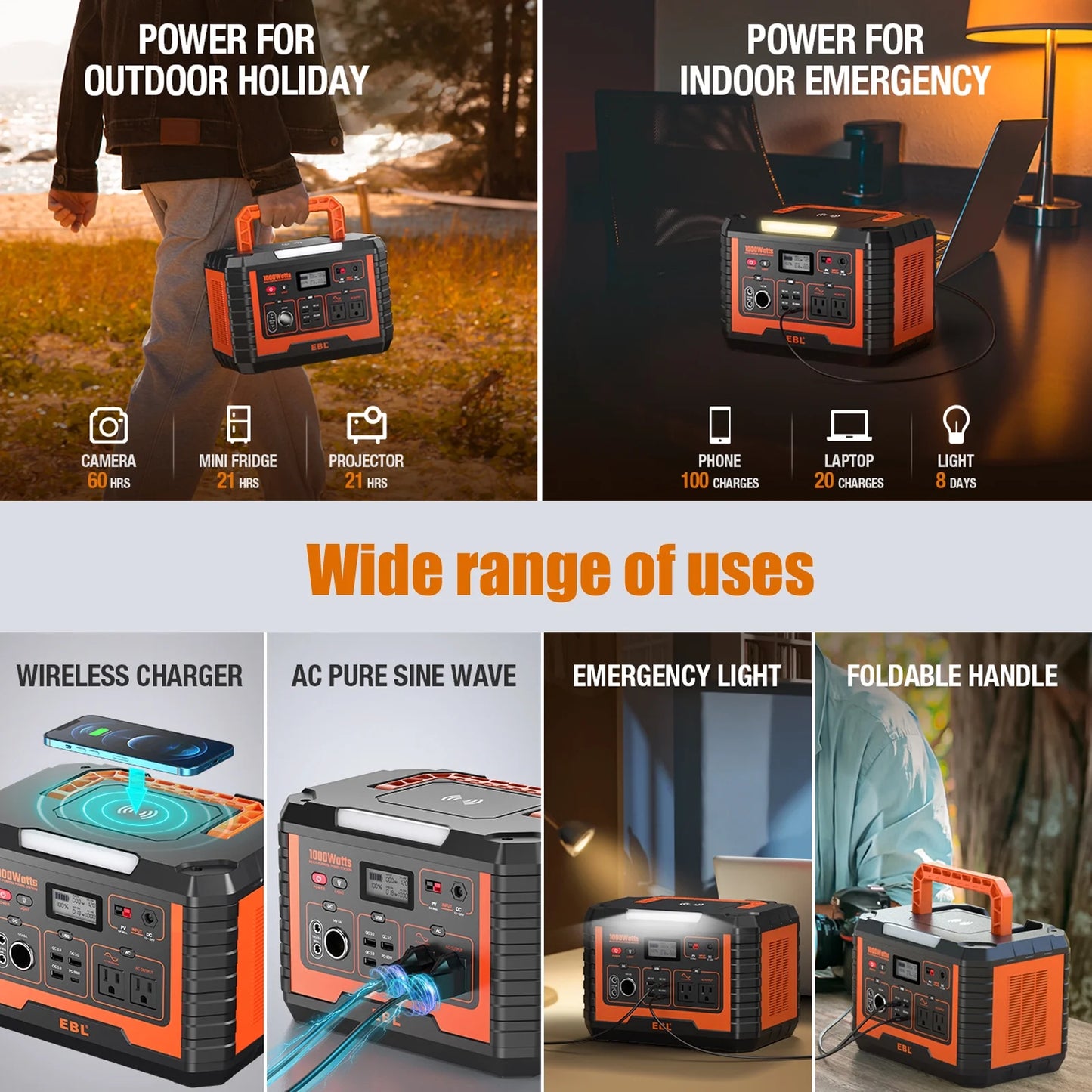 BEYGO 1000W Continuous Portable Power Station