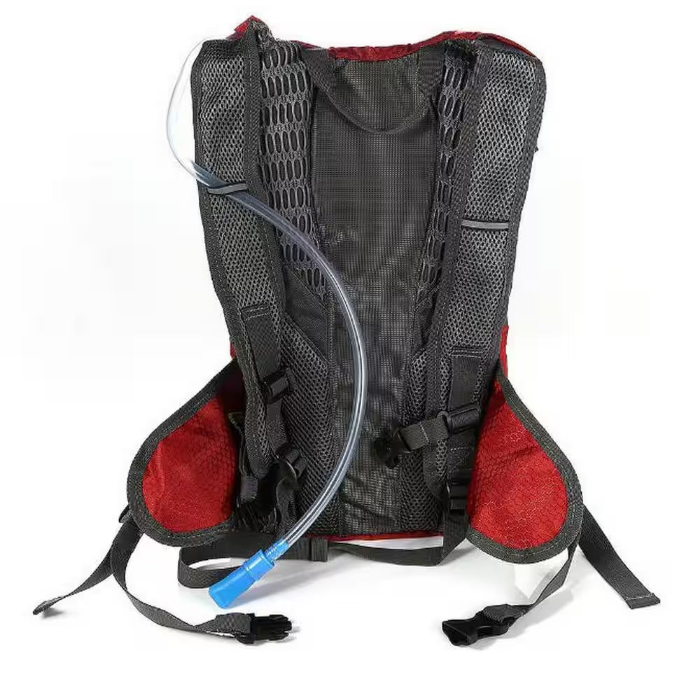 Solar Hydration Backpack, 10K Mah Battery, 7-Watt Solar Panel in Red