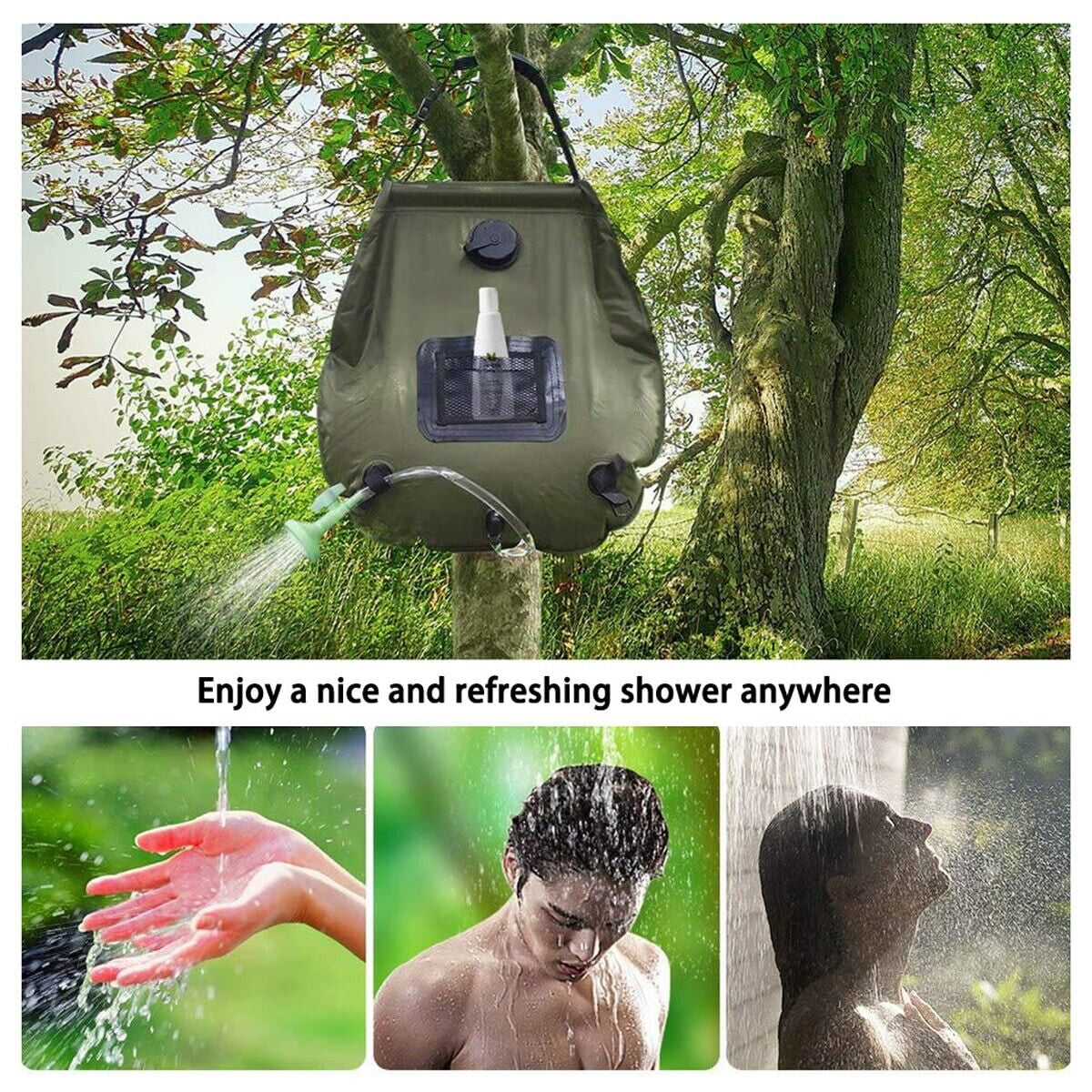 Solar Shower Bag 5 Gallons/20L Solar Heating Camping Shower Bag for Camping