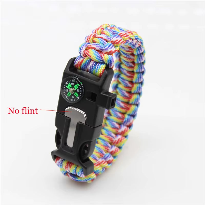 Outdoor Multi-Function Paracord Survival Bracelet Men Women Camping Adventure Emergency Rescue Survival Rope Bracelet