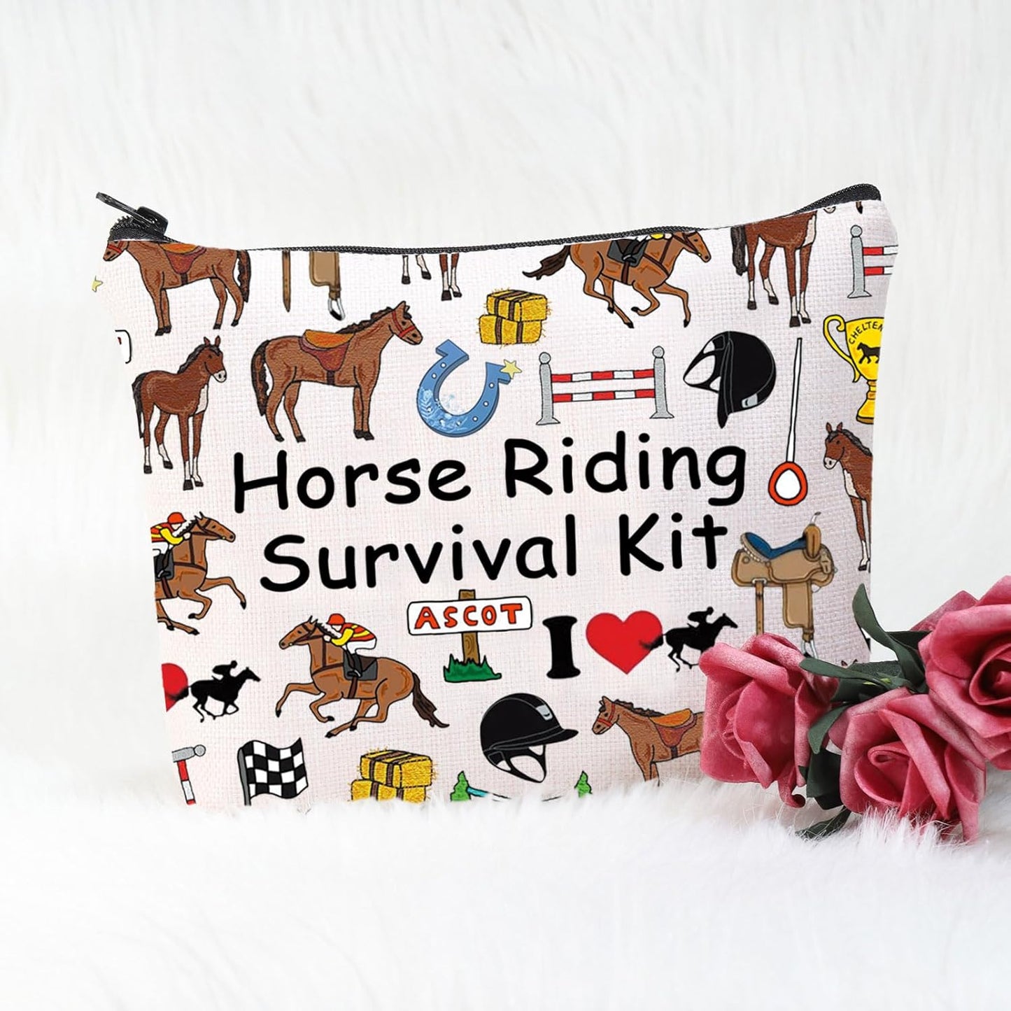 Horse Riding Cosmetic Bag Horse Riding Survival Kit Gift Horses Gift Equestrian Gift (Horse Riding Survival)