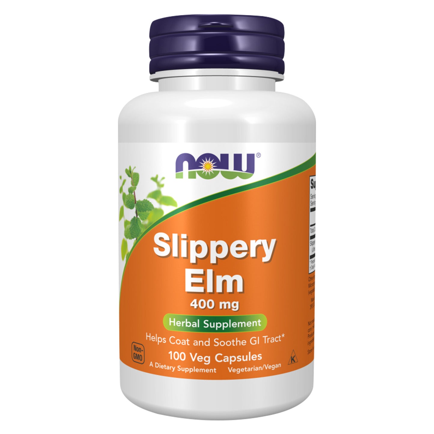 NOW FOODS Slippery Elm 400 Mg 100 Veg Capsules