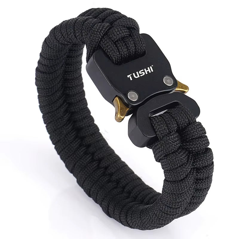 Quick Unlock Outdoor Survival Bracelet 26 Cm Wearproof Woven Hand Rope Field Survival Tool Adjustable Bracelet Unisex