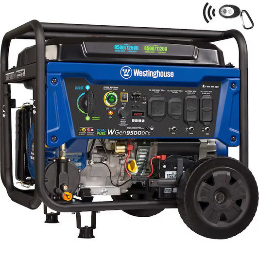 Wgen9500Dfc Remote Electric Start 12500 / 9500 -Watt Gasoline/Liquid Propane Dual Fuel Portable Generator