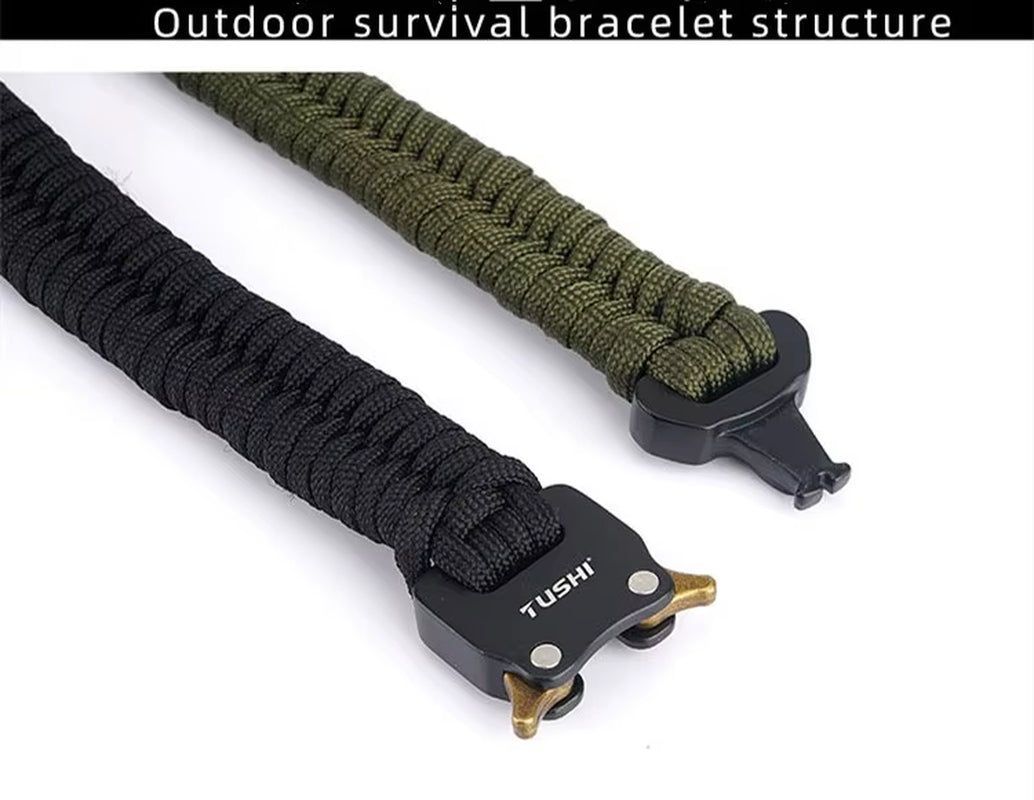Quick Unlock Outdoor Survival Bracelet 26 Cm Wearproof Woven Hand Rope Field Survival Tool Adjustable Bracelet Unisex