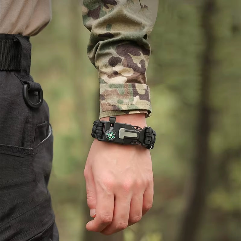 Outdoor Multi-Function Paracord Survival Bracelet Men Women Camping Adventure Emergency Rescue Survival Rope Bracelet