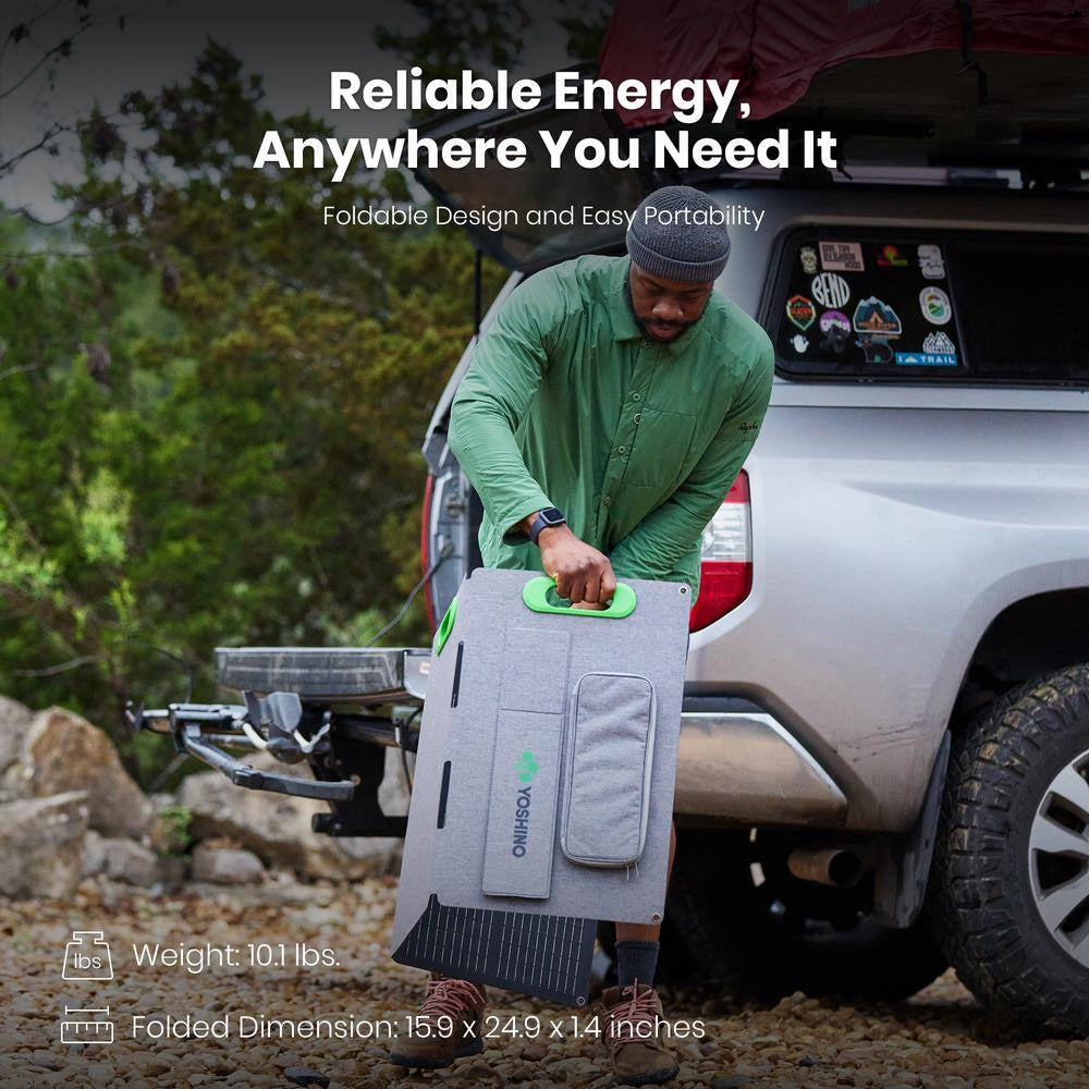 Foldable 100W Monocrystalline Portable Solar Panel for Electric Solar Generators, Water-Resistant IP67, Off-Grid