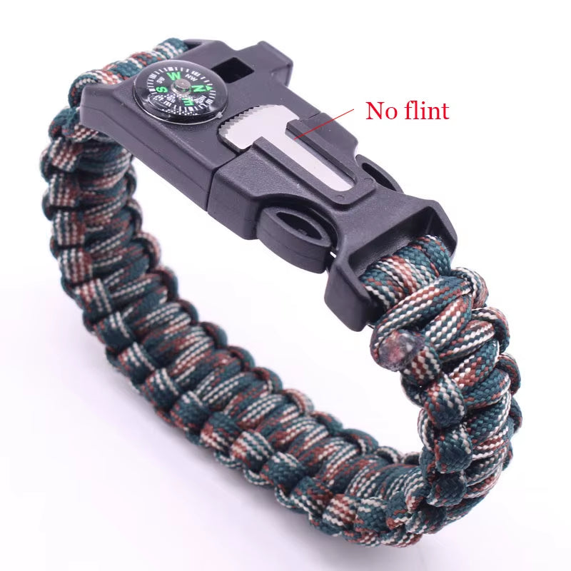 Outdoor Multi-Function Paracord Survival Bracelet Men Women Camping Adventure Emergency Rescue Survival Rope Bracelet
