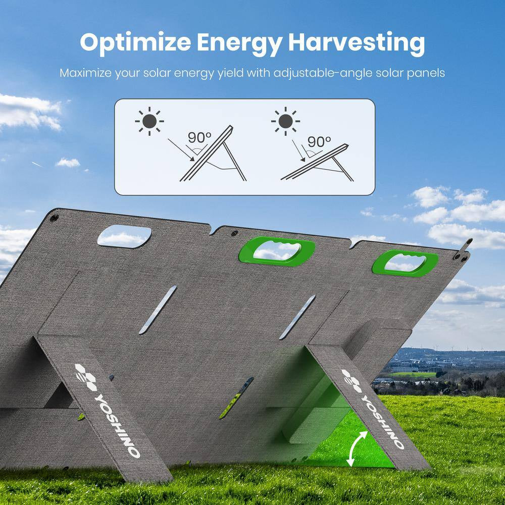 Foldable 100W Monocrystalline Portable Solar Panel for Electric Solar Generators, Water-Resistant IP67, Off-Grid