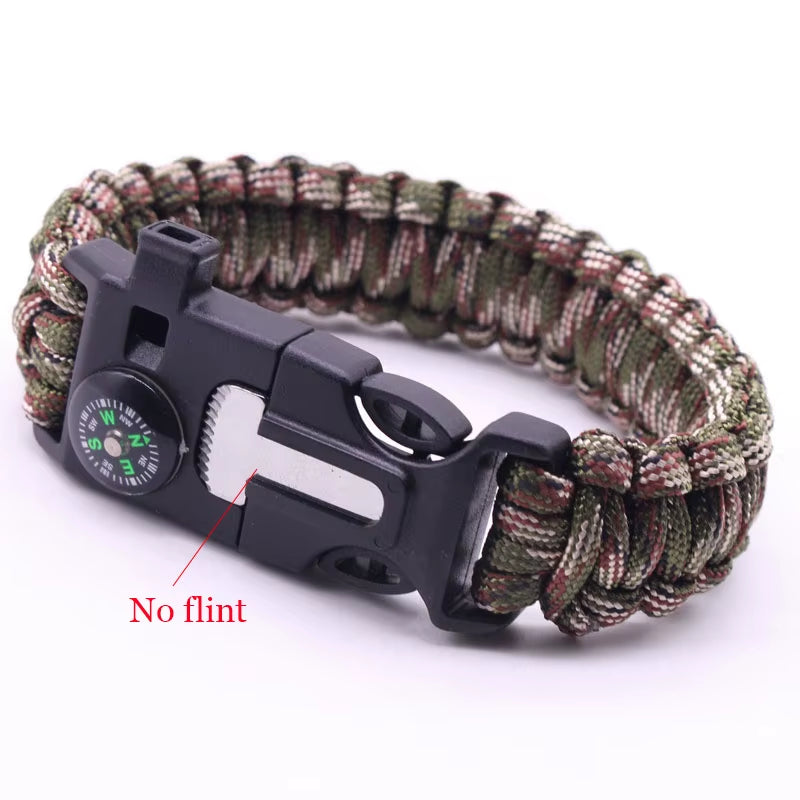 Outdoor Multi-Function Paracord Survival Bracelet Men Women Camping Adventure Emergency Rescue Survival Rope Bracelet