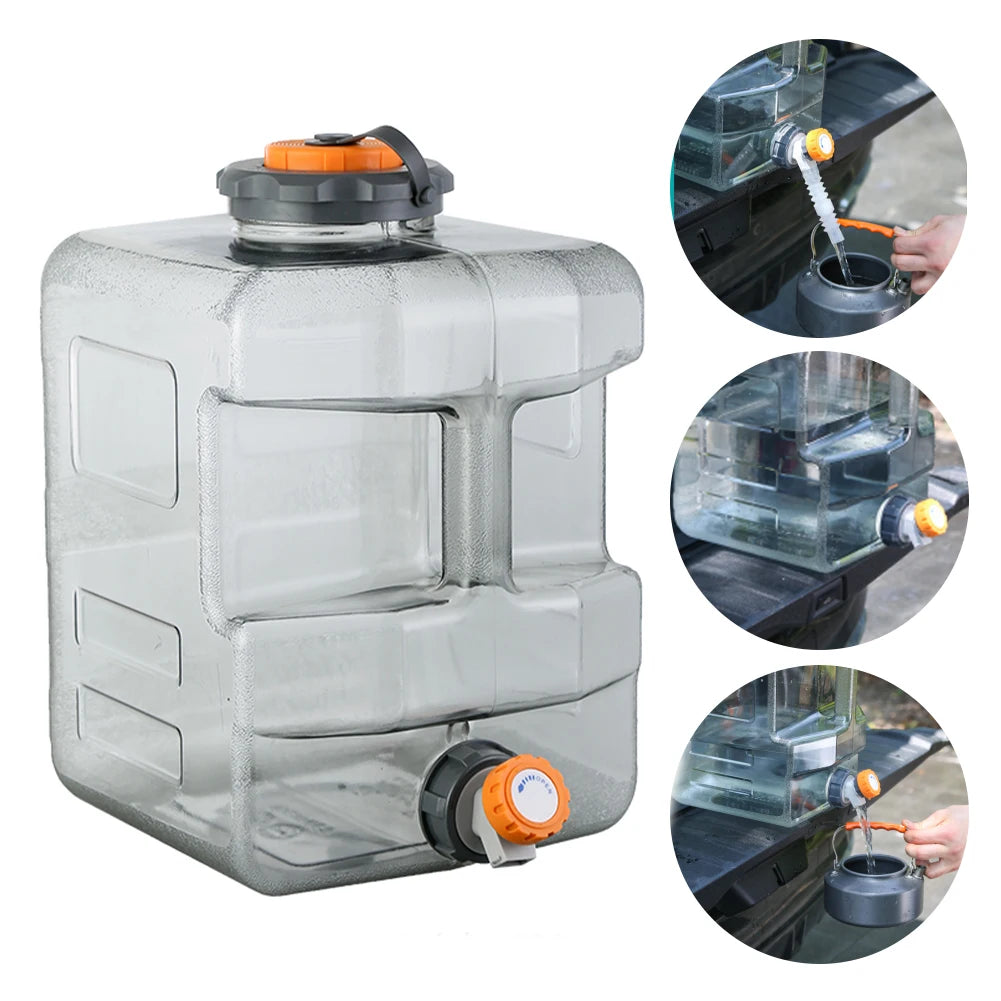 8L /12L /15L Camping Water Container with Spigot Emergency Water Storage Portable Water Storage for Camping and Outdoors