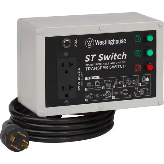 120V 20-Amp Portable Automatic Transfer Switch with Smart Technology