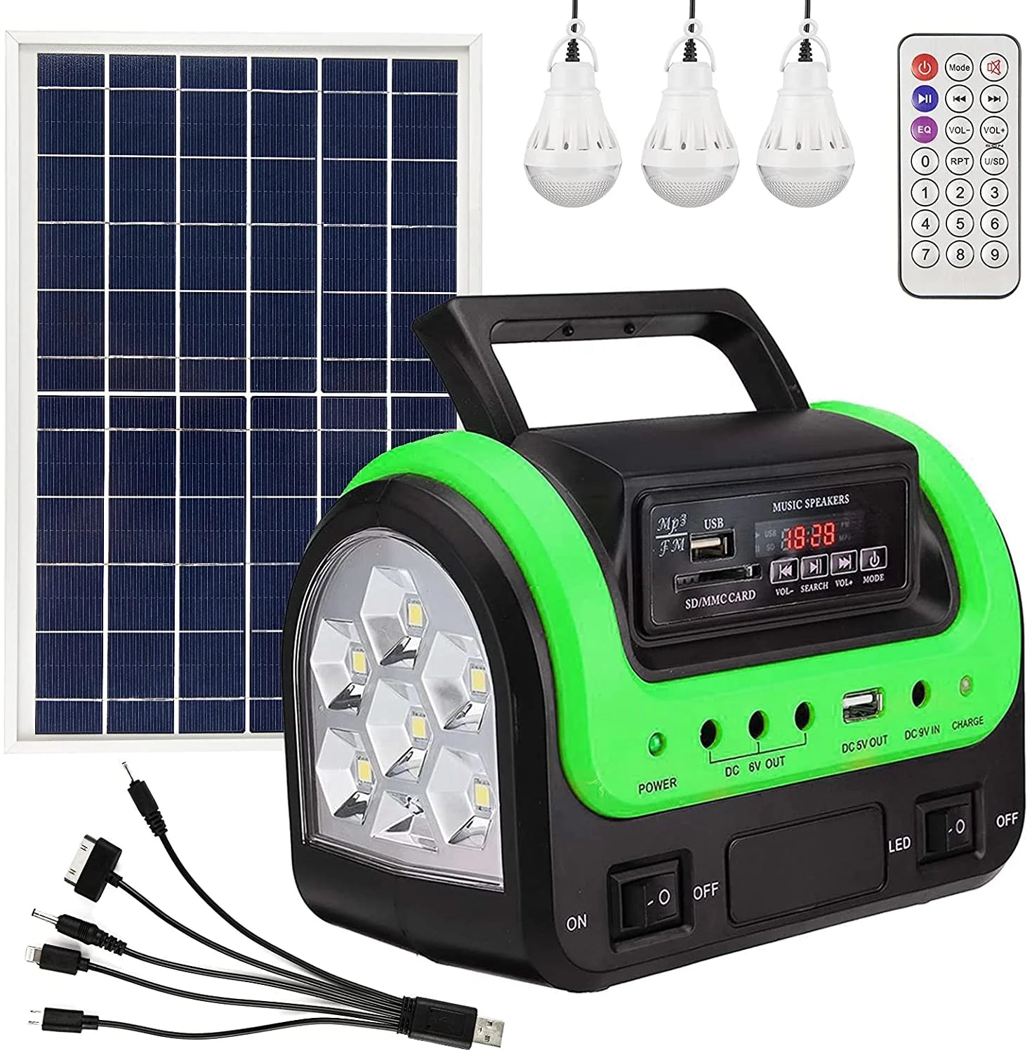 Solar Generator Portable with Solar Panel Solar Power Generators Portable Power Station with Bulb Rechargeable Power Supply