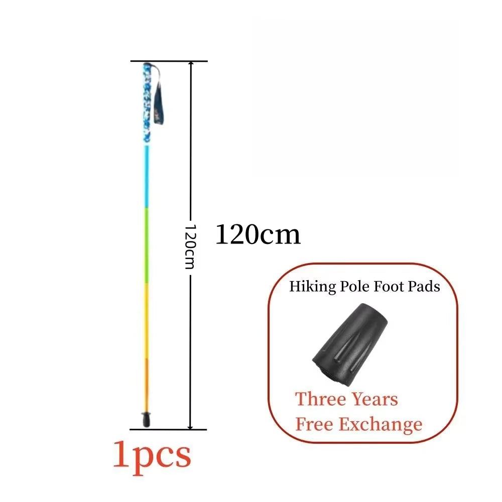 2PCS Carbon Fiber Five Section Folding Hiking Stick Ultra Lightweight Portable Hiking Stick Walking Pole（S) Hiking Accessories