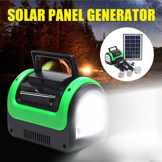 Solar Generator Portable with Solar Panel Solar Power Generators Portable Power Station with Bulb Rechargeable Power Supply