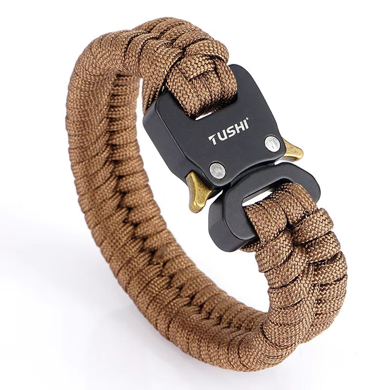 Quick Unlock Outdoor Survival Bracelet 26 Cm Wearproof Woven Hand Rope Field Survival Tool Adjustable Bracelet Unisex