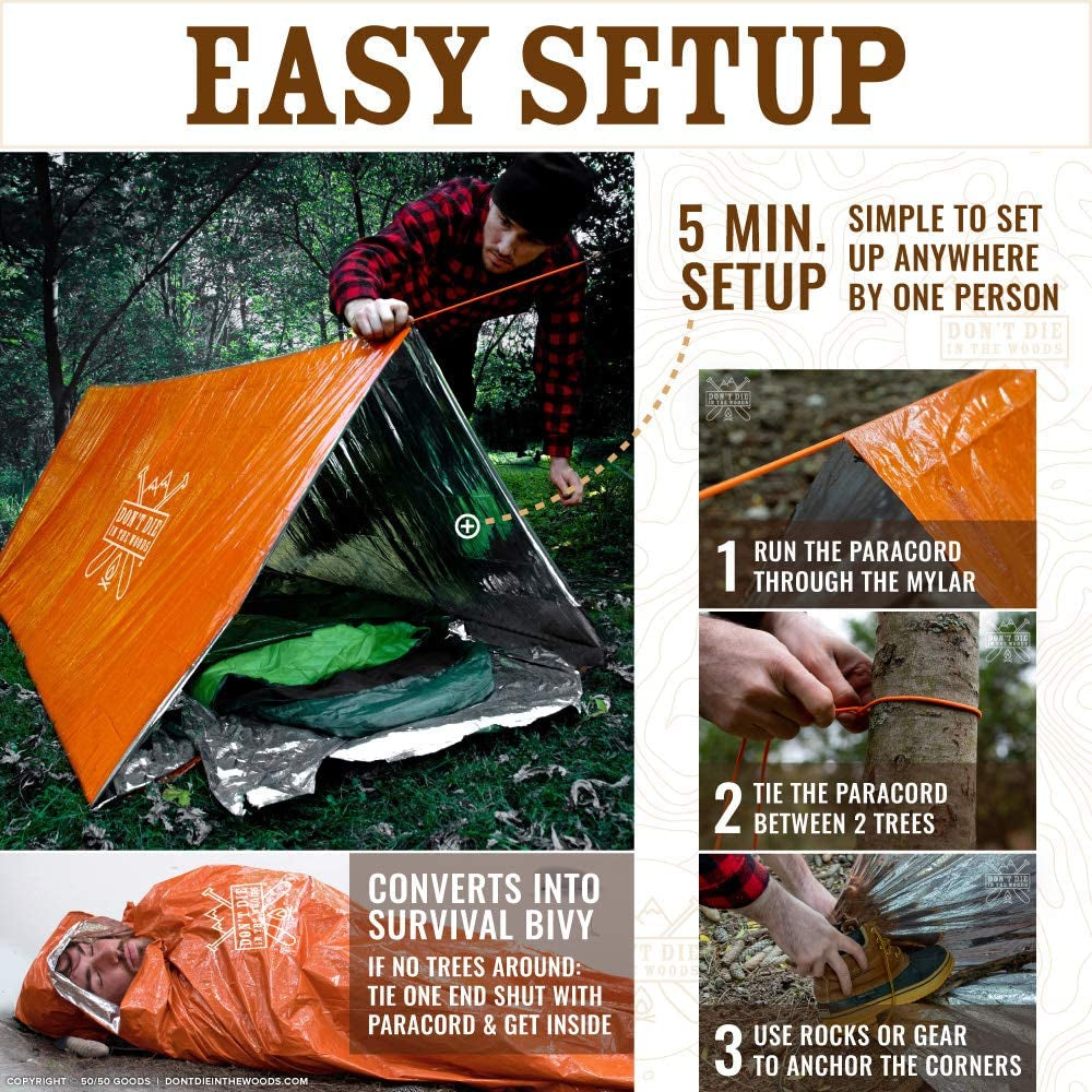 World'S Toughest Ultralight Survival Tent, 2-Person, Mylar Emergency Shelter
