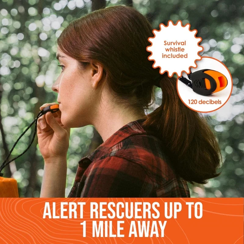 Life Tent Emergency Survival Shelter 2 Person Emergency Tent 2.4*1.5M Survival Tent Emergency Shelter with Whistle & Paracord