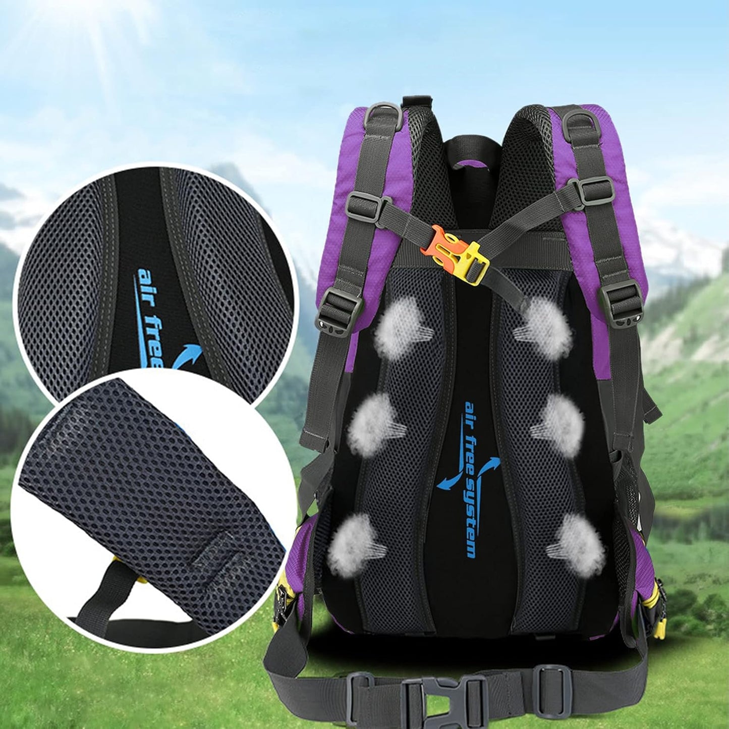 Hiking Backpack, 40L Waterproof Travel Backpack, Lightweight Hiking Backpack for Women Men, Hiking Daypacks for Camping, Travel, Climbing