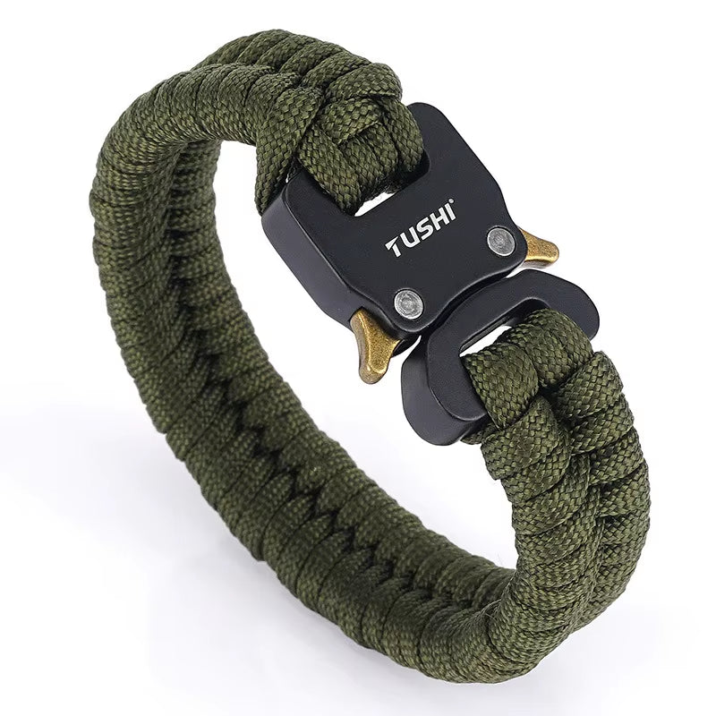 Quick Unlock Outdoor Survival Bracelet 26 Cm Wearproof Woven Hand Rope Field Survival Tool Adjustable Bracelet Unisex