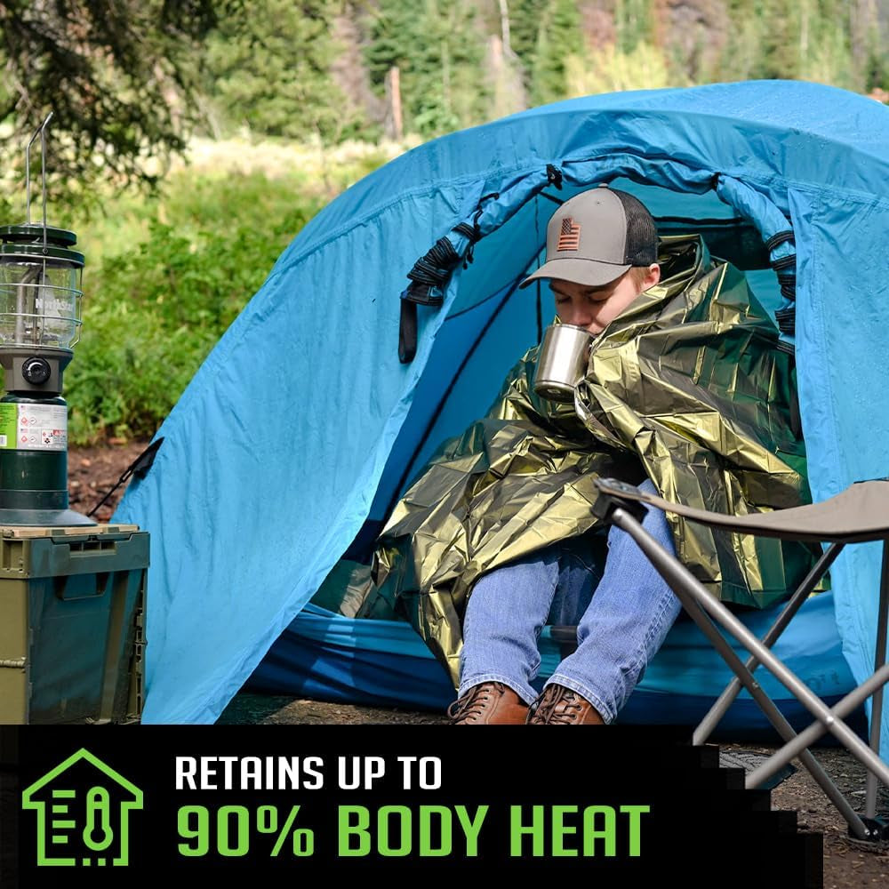 EVERLIT Survival Emergency Mylar Thermal Blankets -Space Blanket Survival Kit Ca