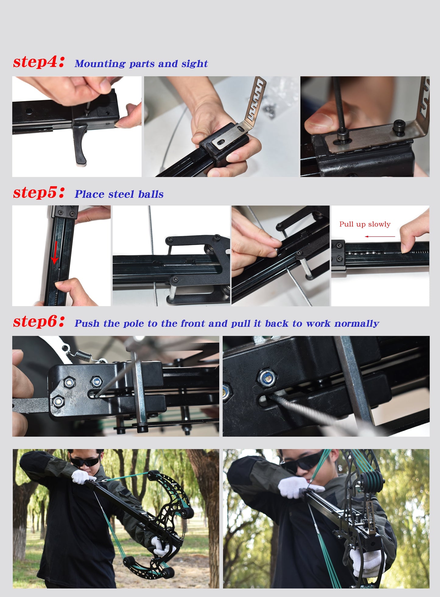 Hunting Bows for Adults, Ball Bearing Bow, Compound Bow Set That Shoots Steel Balls, Composite Pulley Bow with Continuous Shooting