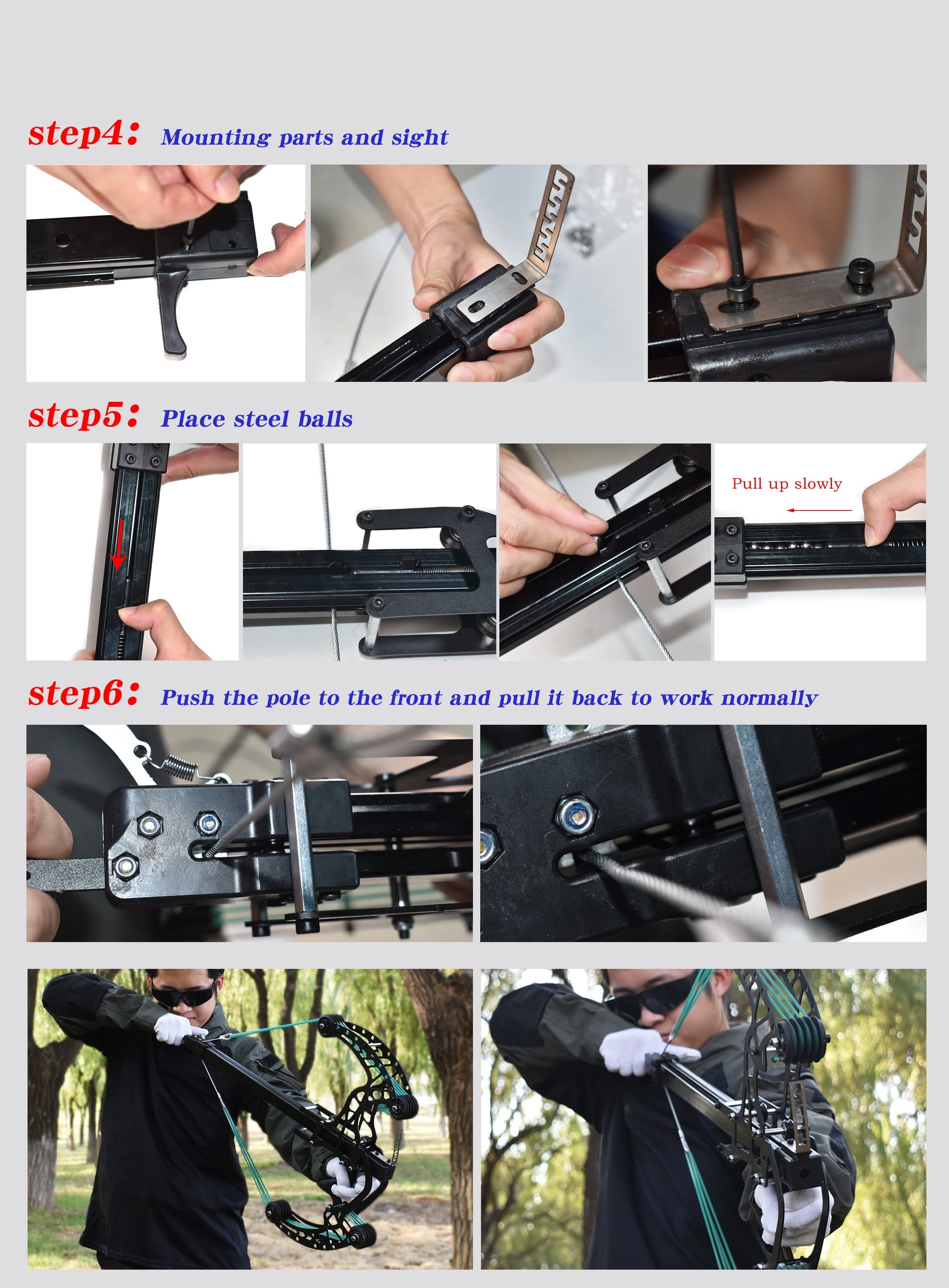 Hunting Bows for Adults, Ball Bearing Bow, Compound Bow Set That Shoots Steel Balls, Composite Pulley Bow with Continuous Shooting