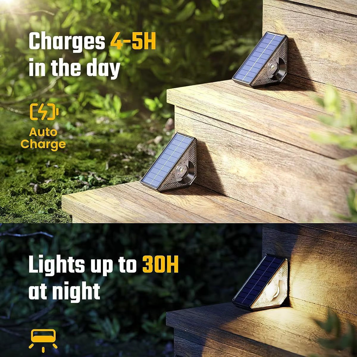 LED Solar Step Lights Warm RGB Solar Outdoor Lights Waterproof Outdoor Stair Lights Outdoor Garden Lights Solar Lamp Outdoor