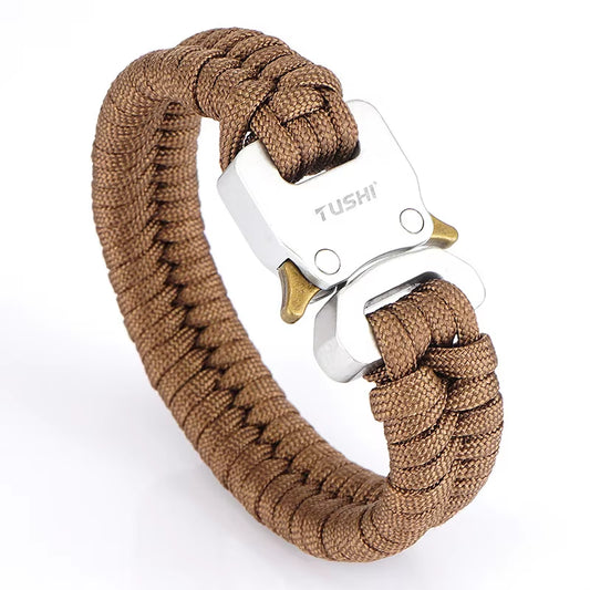 Quick Unlock Outdoor Survival Bracelet 26 Cm Wearproof Woven Hand Rope Field Survival Tool Adjustable Bracelet Unisex