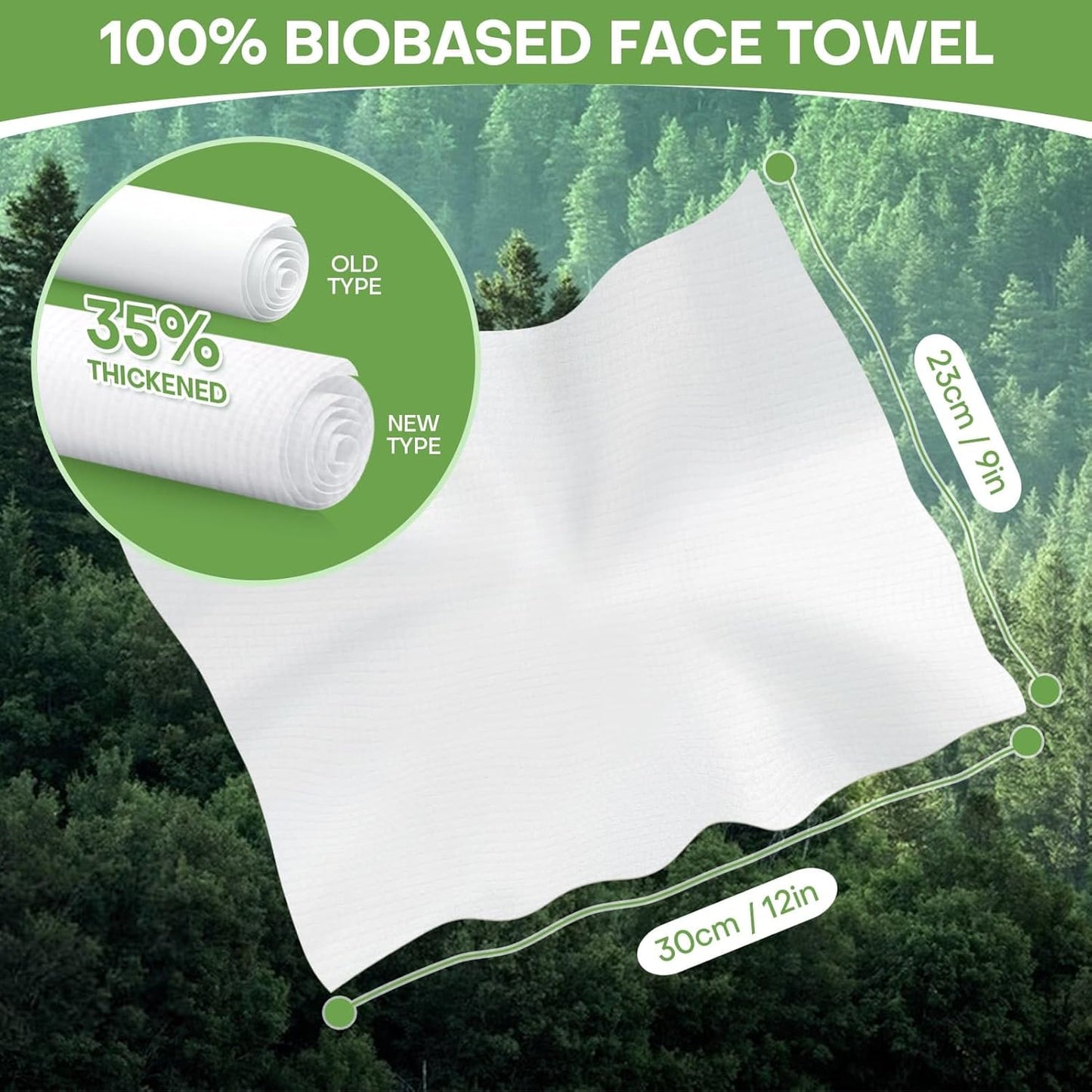 Disposable Face Towel Thicken 50 Pack Compressed Towel Tablets Reusable, Mini Disposable Facial Washcloths Compact Individually Wrapped Clean Towels for Travel Camping Beauty Home Gym (Green)