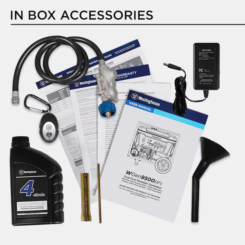 Wgen9500Dfc Remote Electric Start 12500 / 9500 -Watt Gasoline/Liquid Propane Dual Fuel Portable Generator