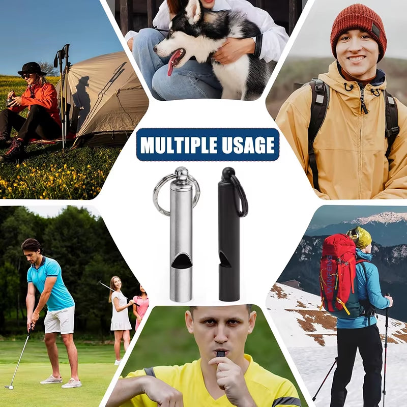 High Decibel Survival Whistle Emergency Safety Whistle Keychain Outdoor Hiking Camping Whistle Emergency Survival Gadgets